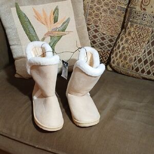 Rue21 Tan Ankle Boots with White Trim